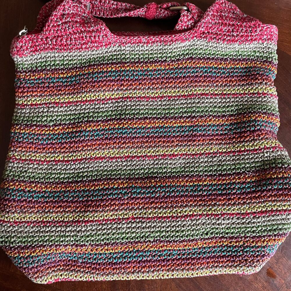 The SAK Belle Crochet Tote Colorful Handbag Stripe Boho